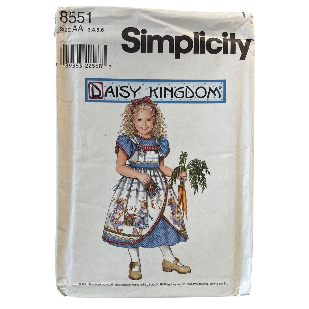 Simplicity Daisy Kingdom 8551 Childs Dress & Pinafore Sewing Pattern Size 3-6